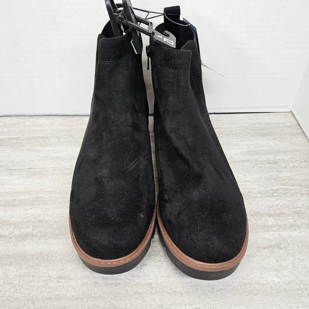 Mountain Sole by White Mountain Womens Chels Black Suede Ankle Boots 12W wide - Picture 3 of 6